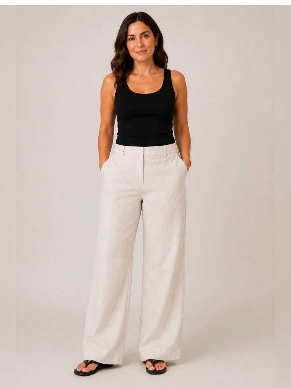 NWT Abercrombie & Fitch 100% Linen Wide Leg Trouser Pants Size 10